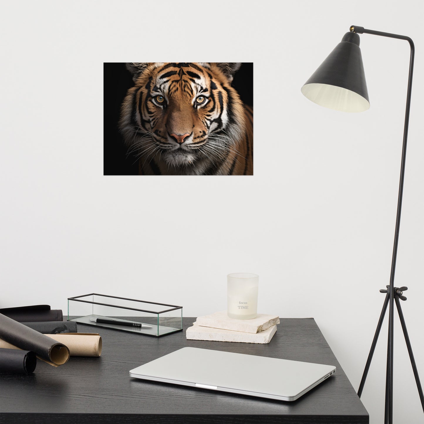 Silent Predator Tiger Photorealism - Digital Artwork Loose Art Print