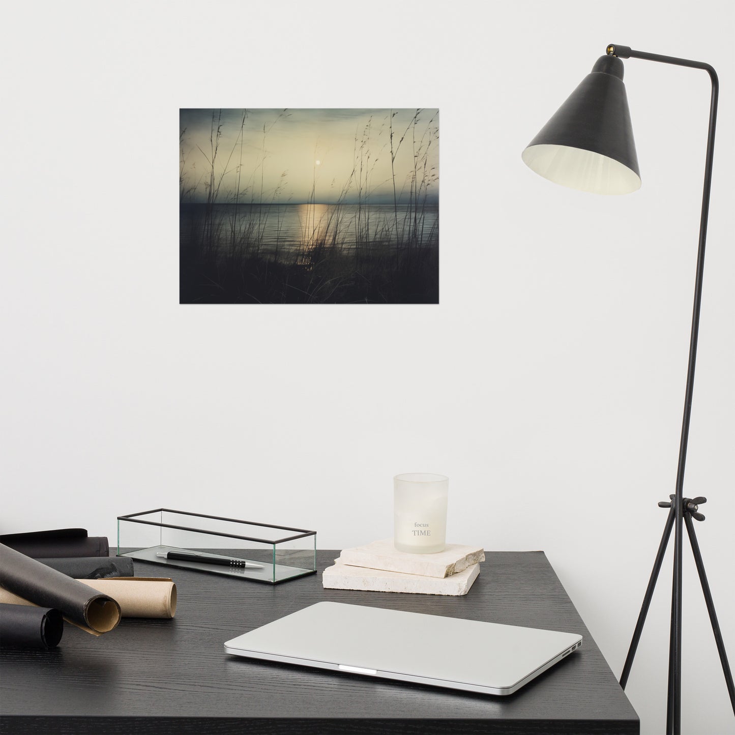 Vintage Coastal Dreams Subdued Retro Coastal Photorealism - Digital Artwork Loose Art Print