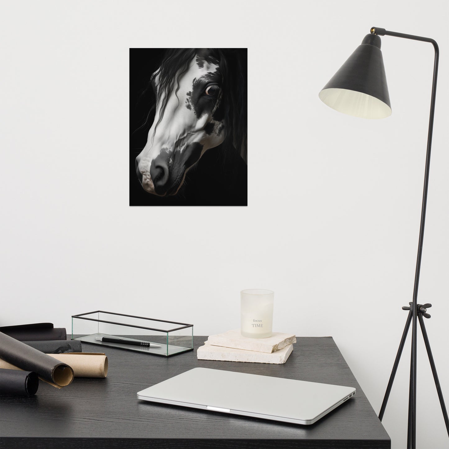 Stargazer Modern Horse Art Photorealism - Digital Artwork Loose Print
