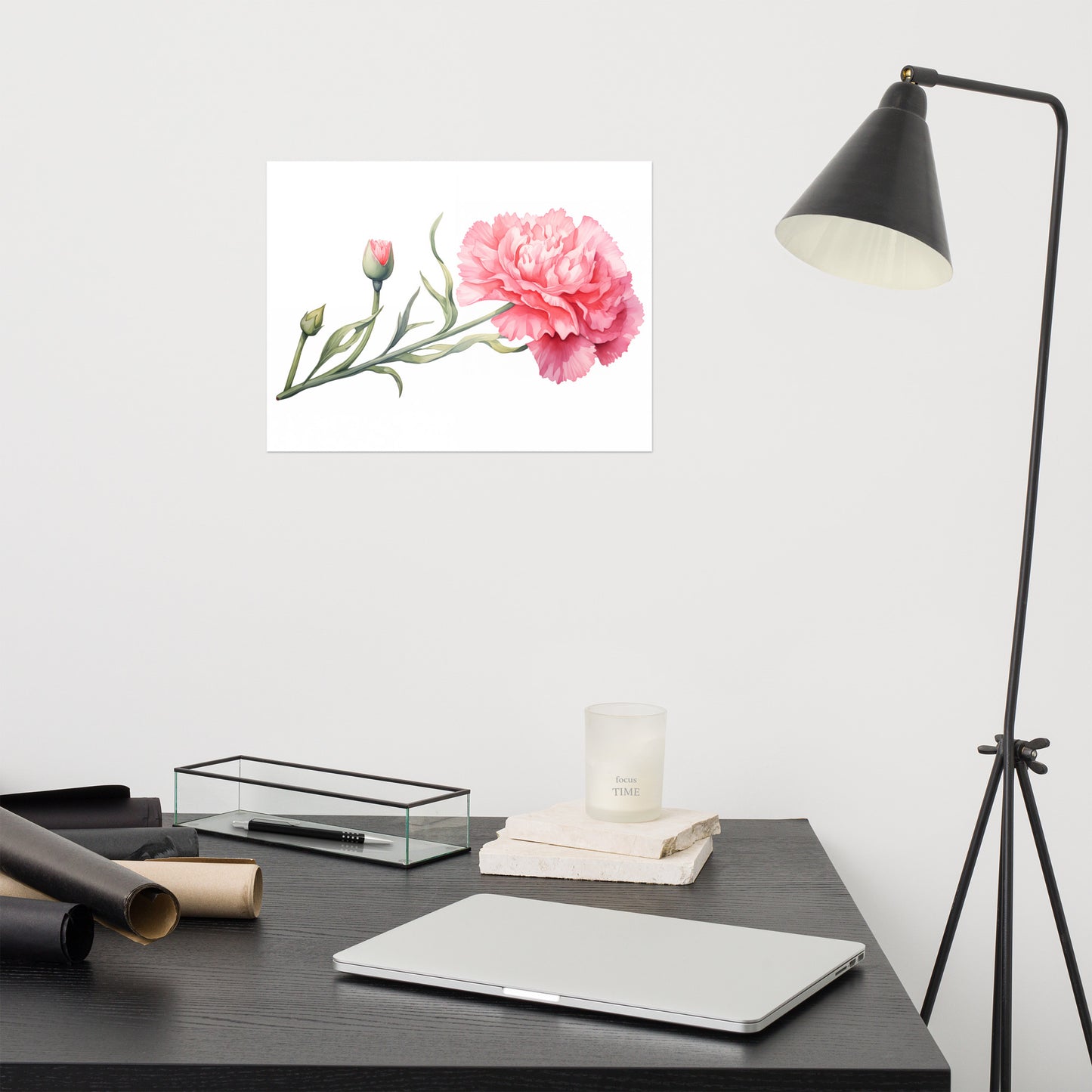 Watercolor Carnation Painting - Digital Artwork Loose Art Print