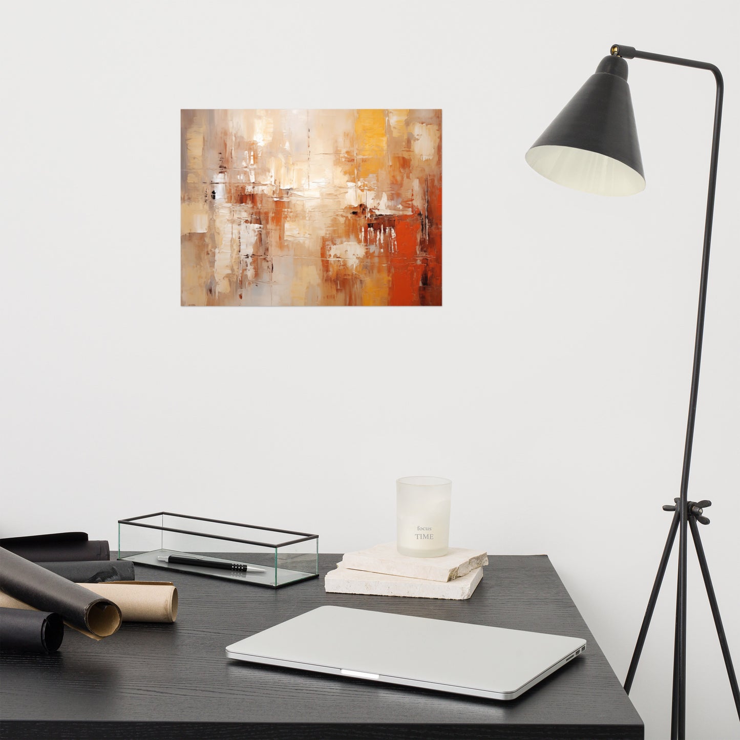 Amber Echoes Abstract Painting Digital Artwork Loose Art Print