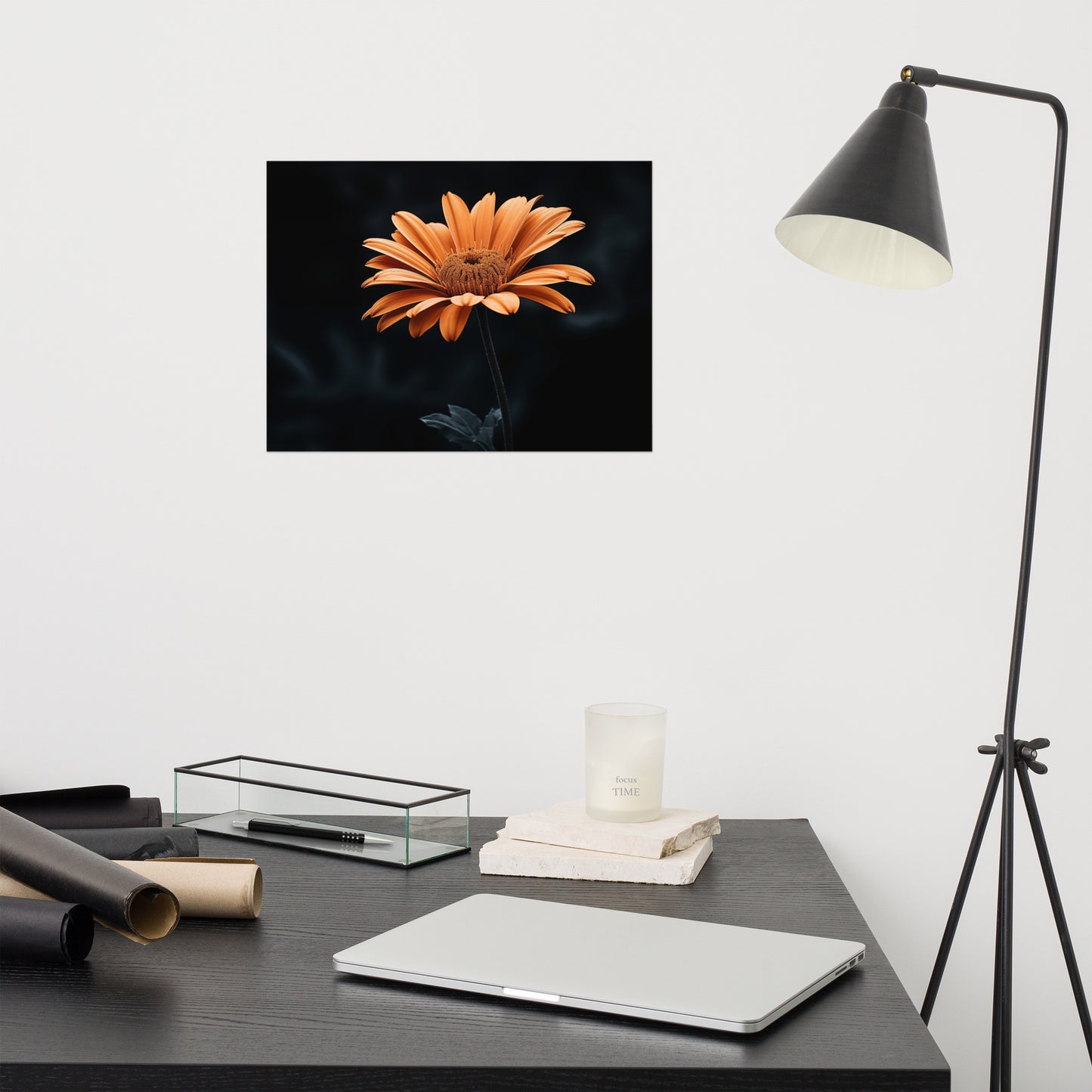 Amber Embrace Floral Photorealistic Digital Artwork Loose Art Print