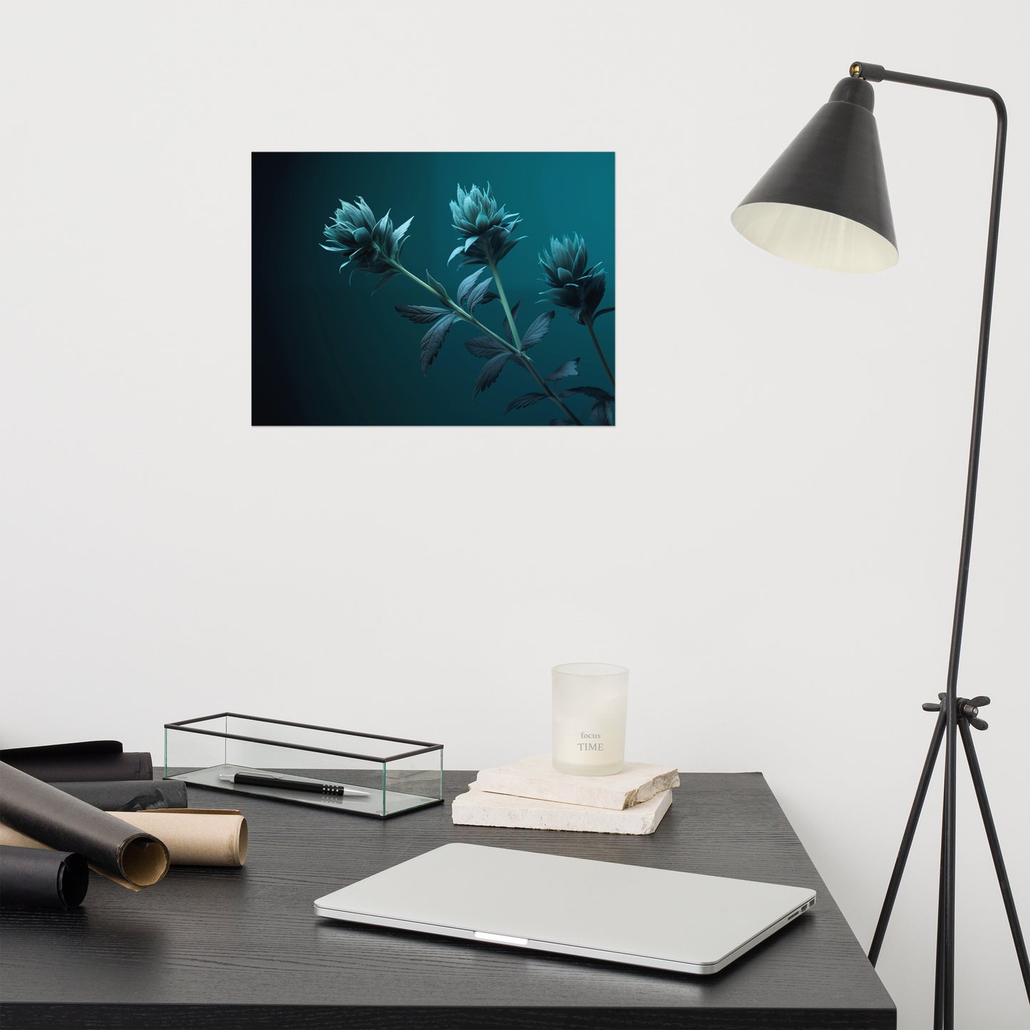 Aqua Ascent Realism Painting Digital Artwork Loose Art Print