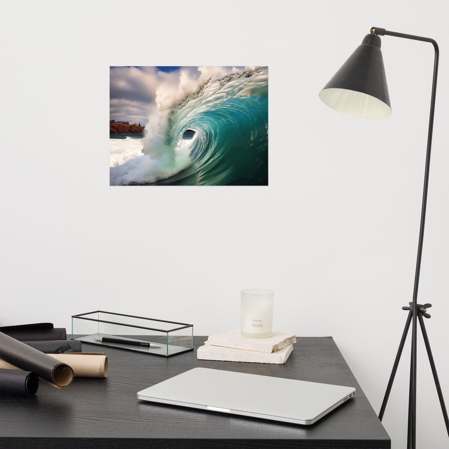 Aqua Embrace Realism Painting Digital Artwork Loose Art Print