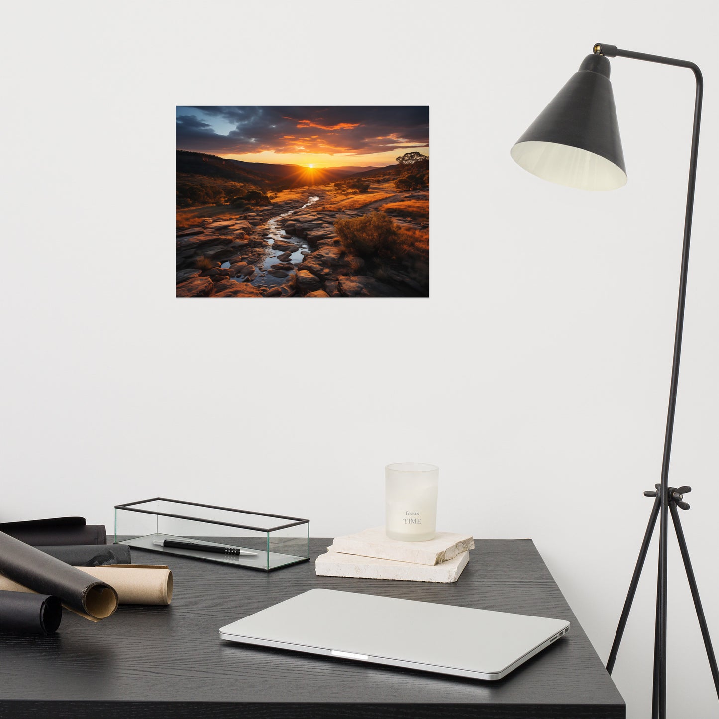 Canyon's Radiance Realism Painting Digital Artwork Loose Art Print