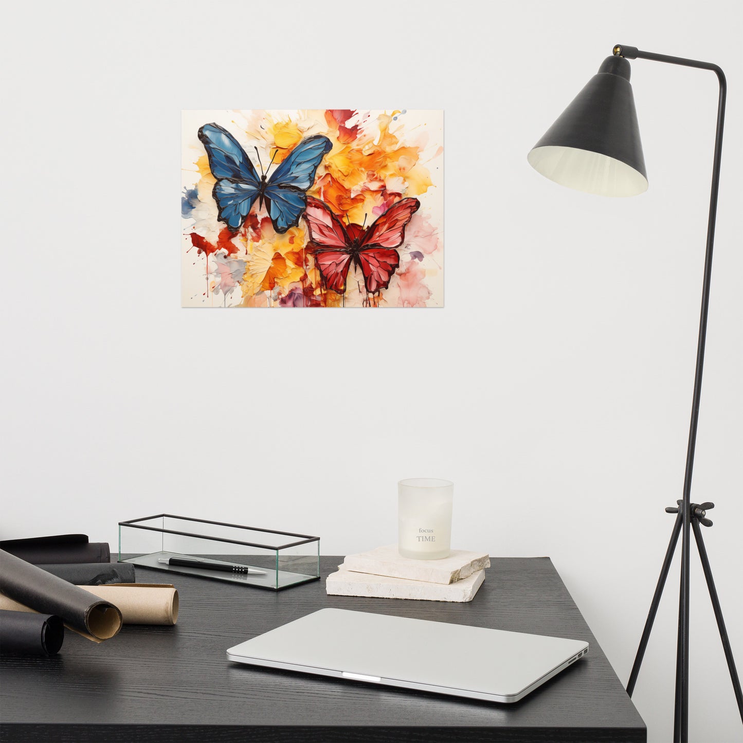 Butterflies in Bloom Painting Digital Artwork Loose Art Print