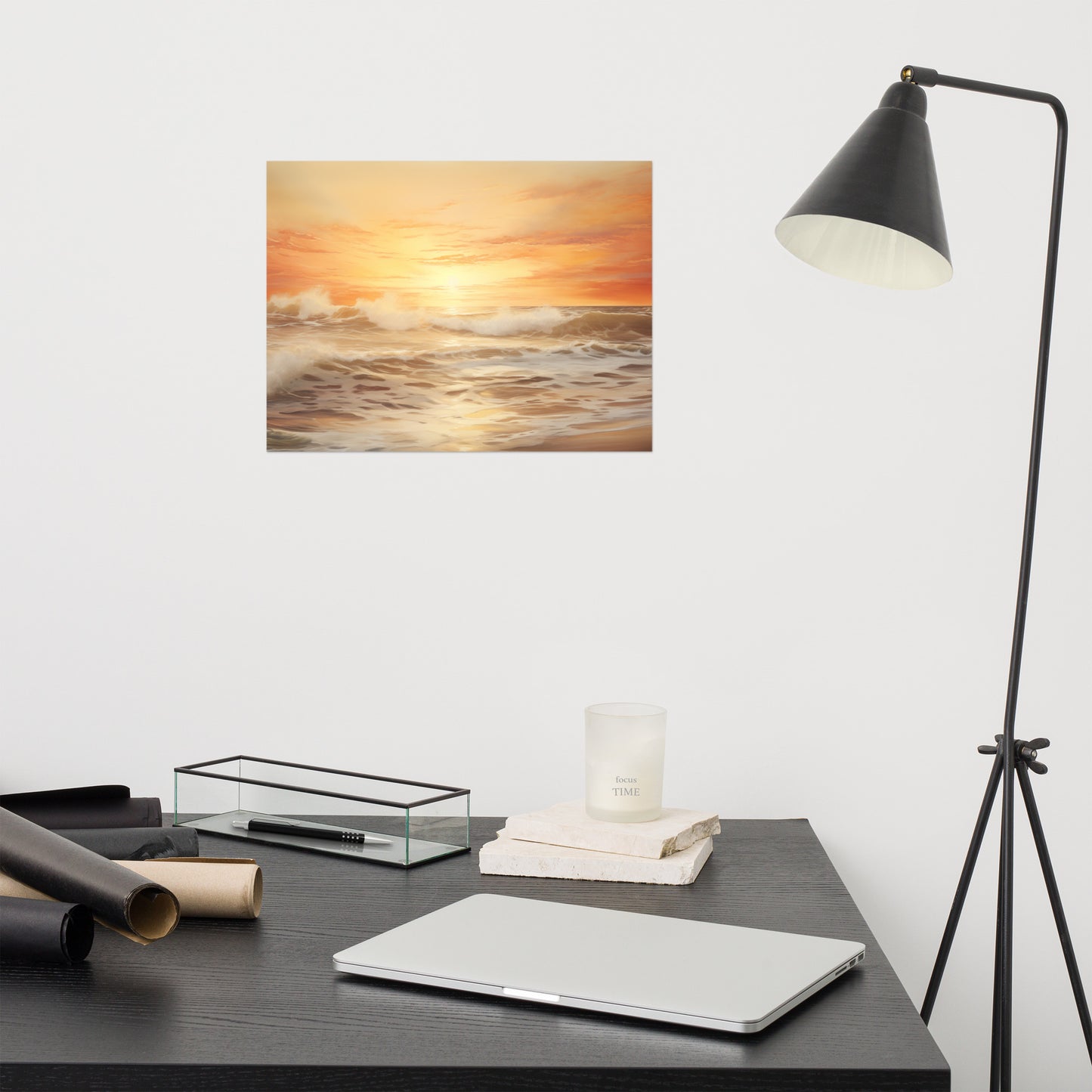 Whispering Tide Encaustic Painting Digital Artwork Loose Wall Art Print