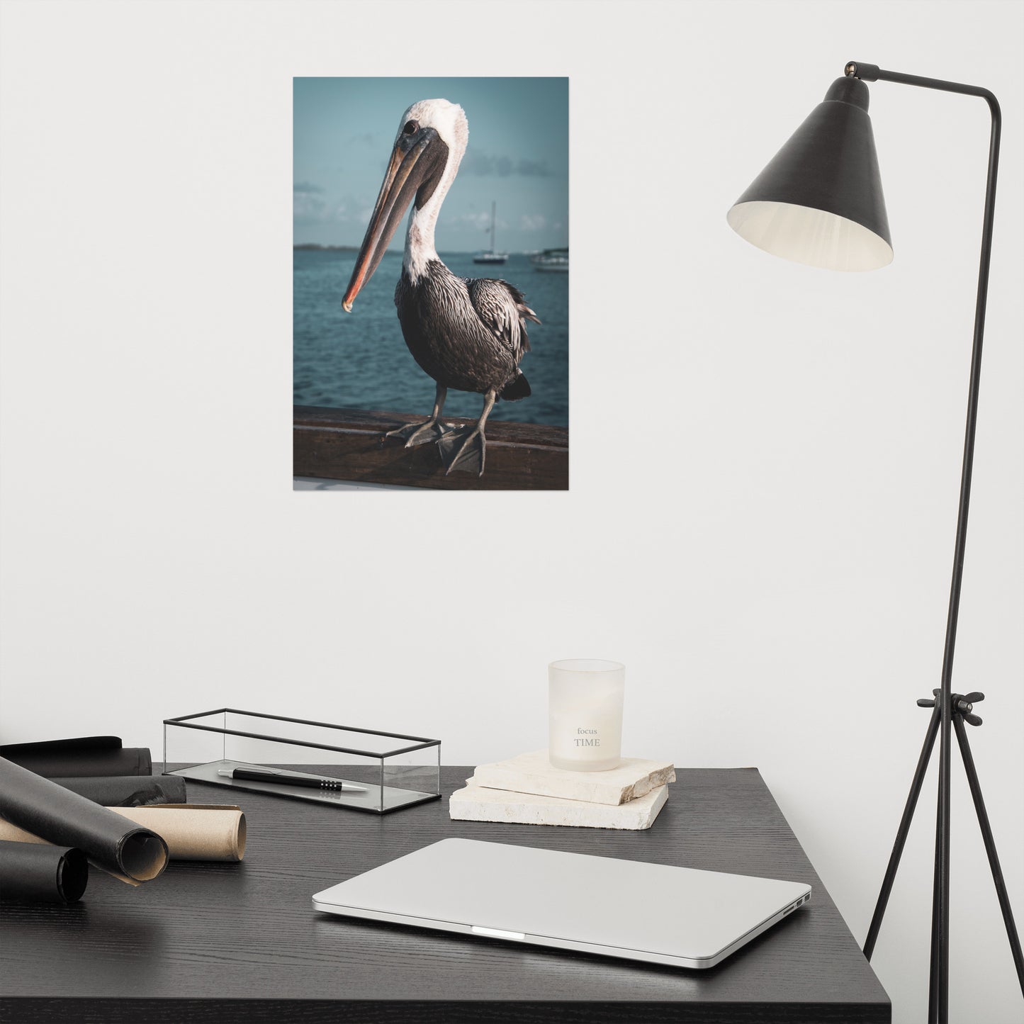 Bob The Pelican 2 Colorized Loose Wall Art Print
