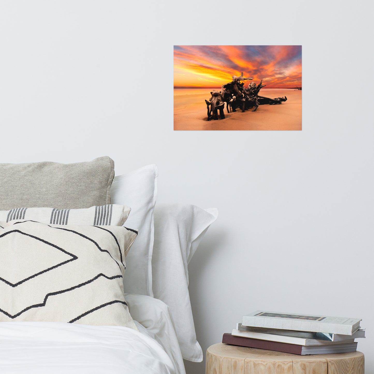 Dried Tree Roots and Sunrise Boneyard Beach Florida Loose Wall Art Print