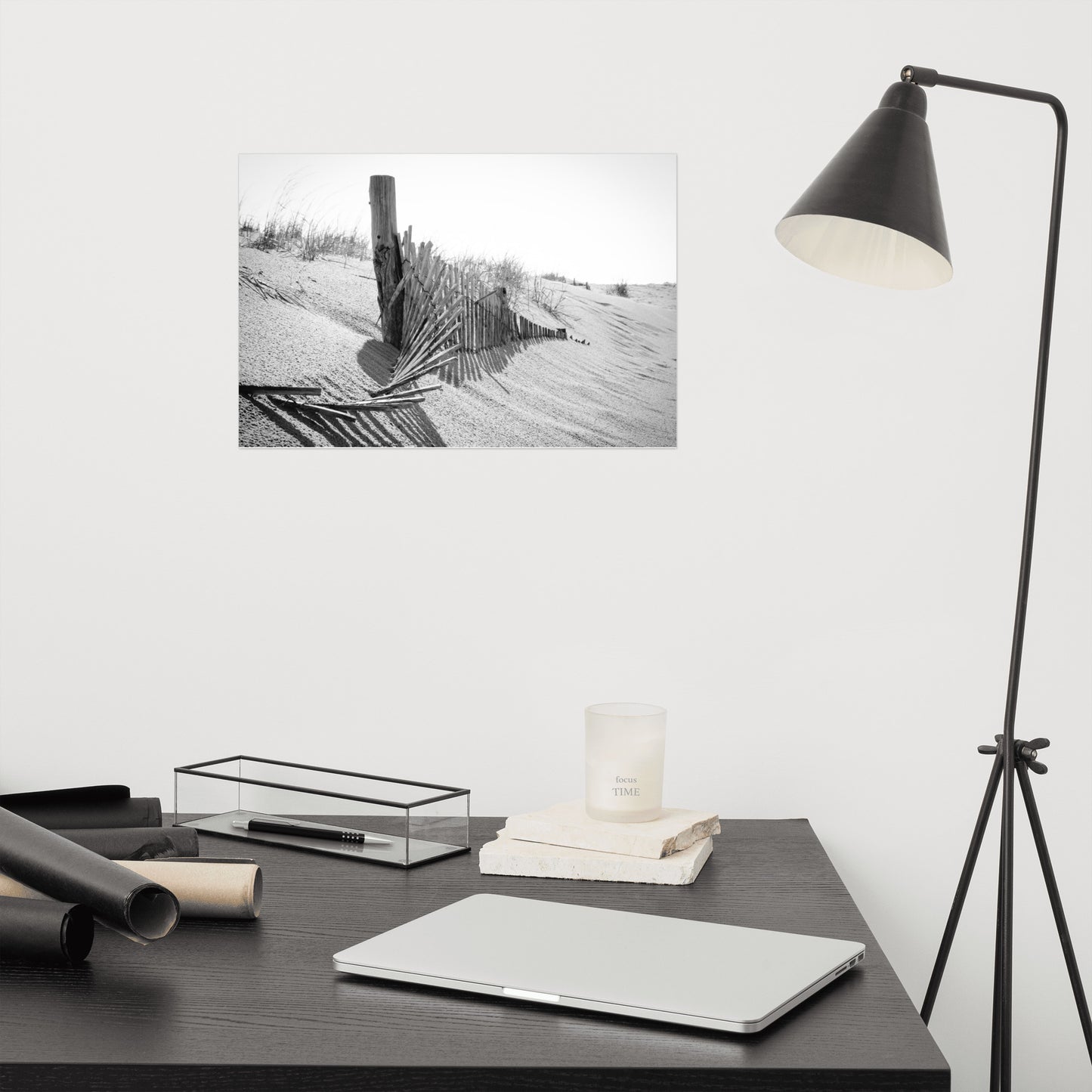 High Key Dunes Black and White Coastal Landscape Photo Loose Wall Art Prints