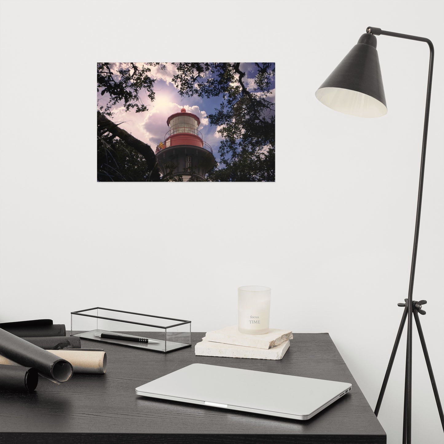 St. Augustine Lighthouse and Tree Architectural Nature Photograph Loose Wall Art Prints