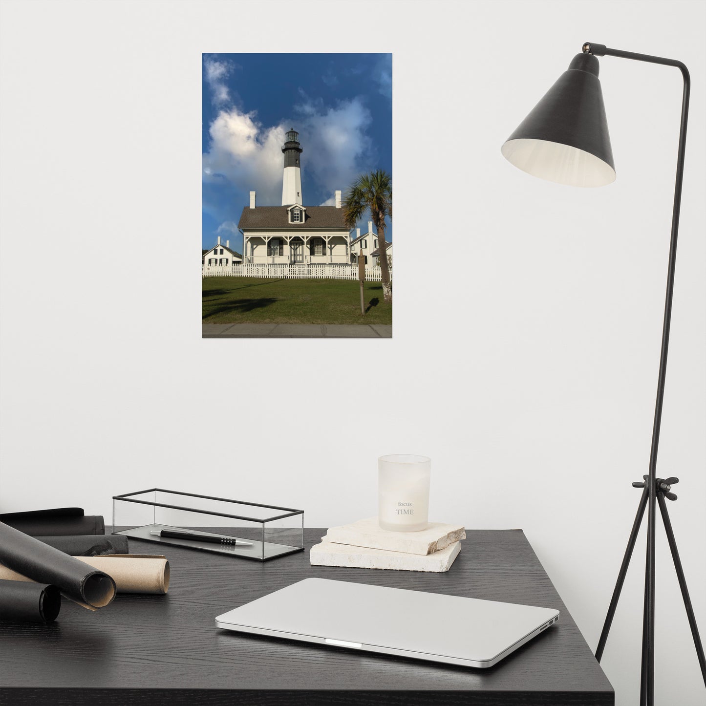 Tybee Island Lighthouse Coastal Architectural Landscape Photo Loose Wall Art Print