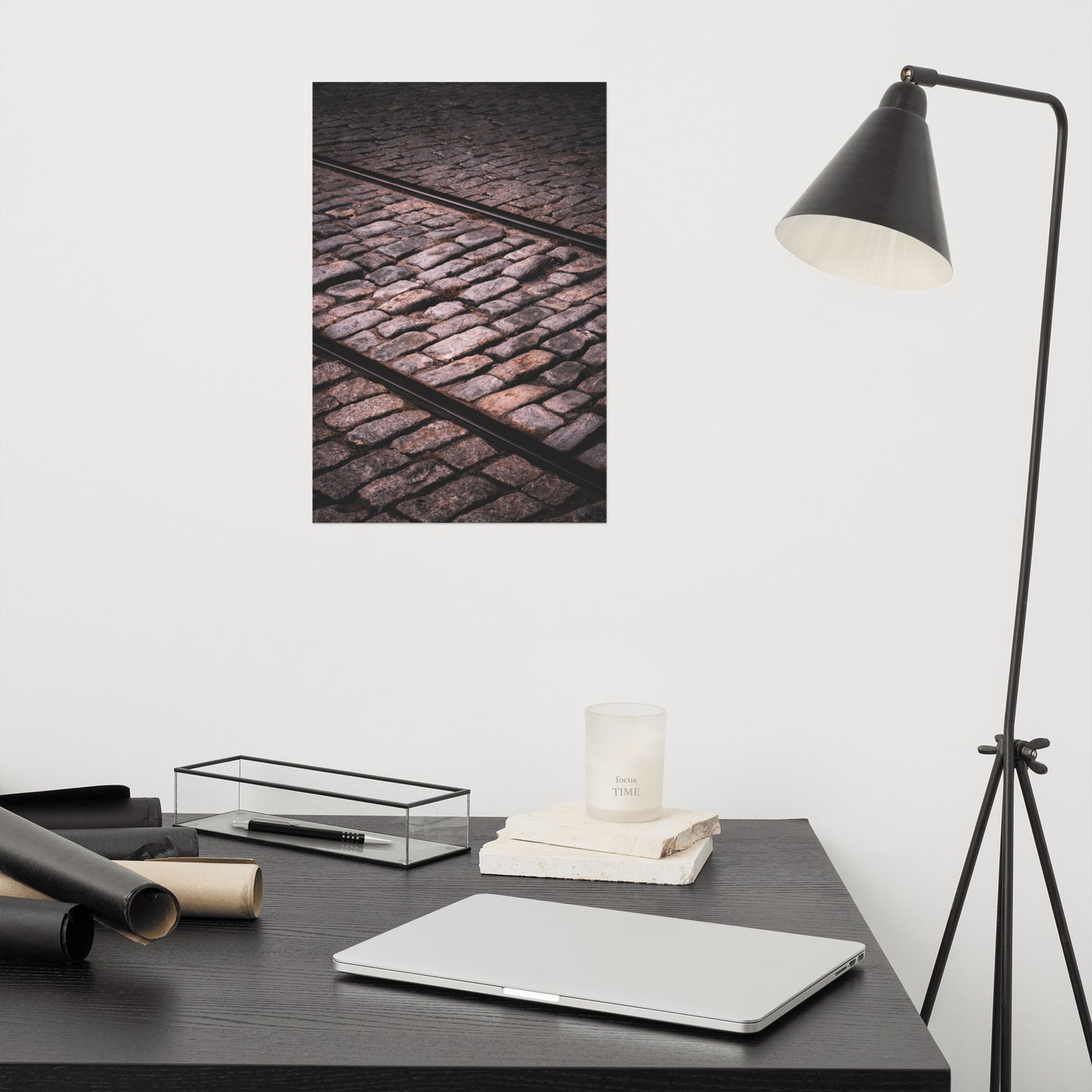 Train Tracks Cobblestone River Street Savannah Ga Rustic Farmhouse Style Industrial Photograph Loose Wall Art Print