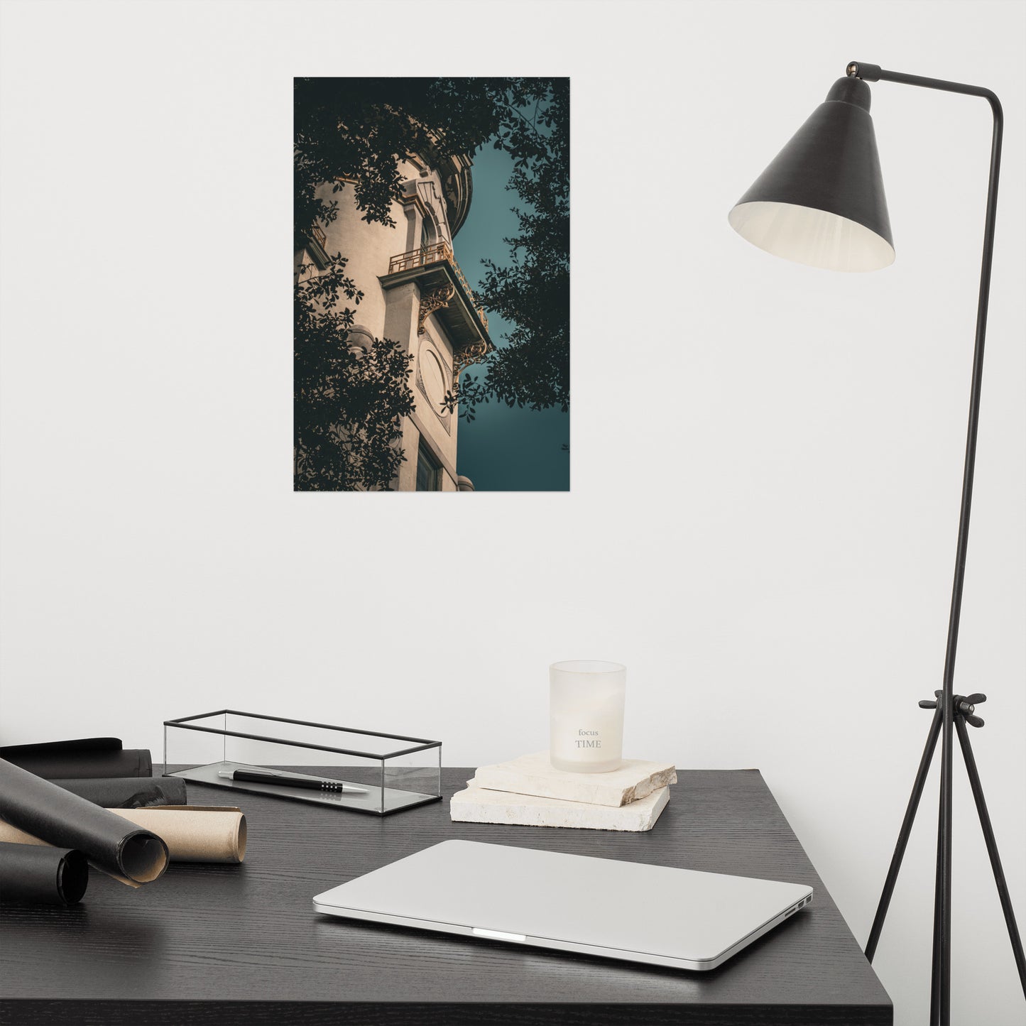 Decorative Turret Window & Trees Architectural Photograph Loose Wall Art Print