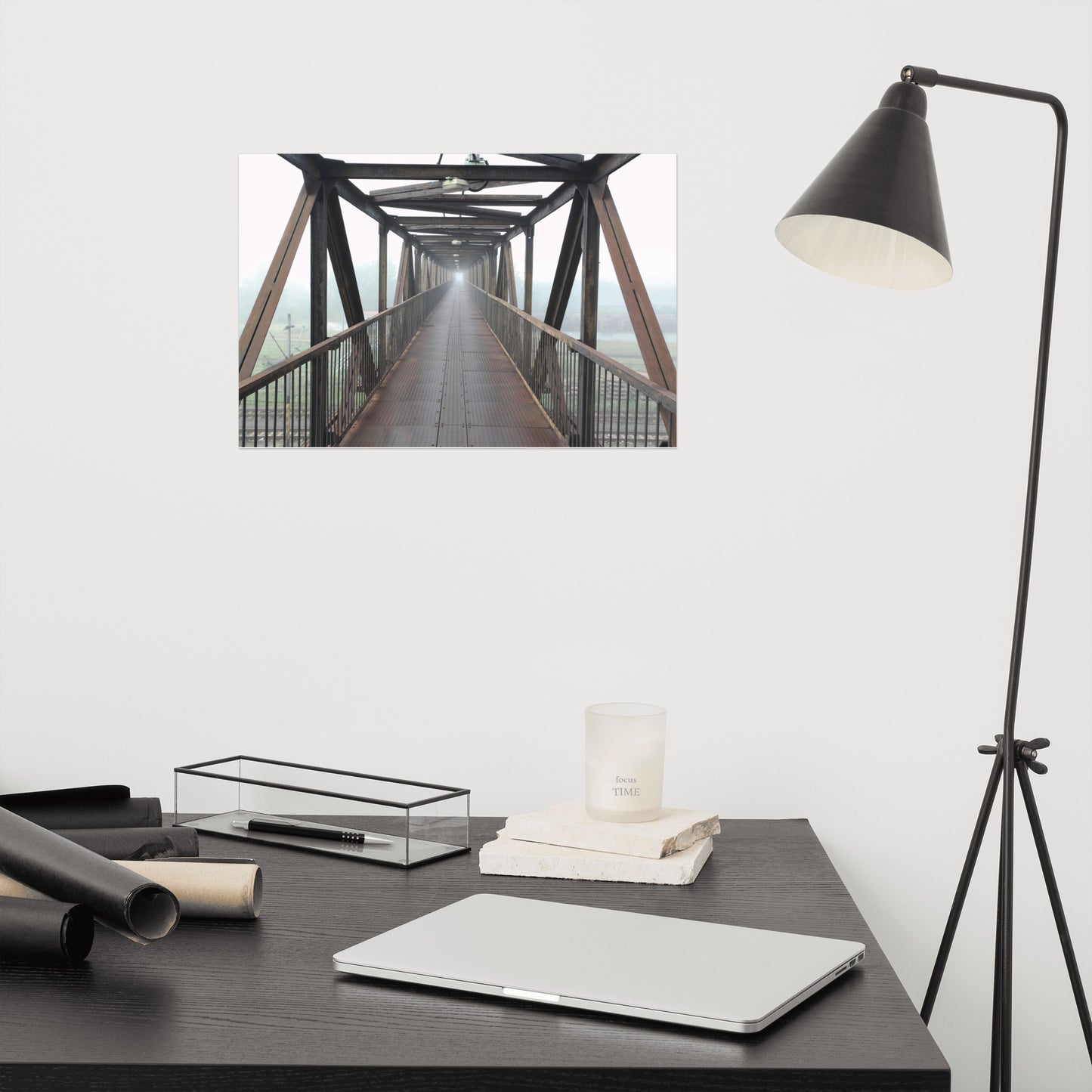 Architectural Photography Industrial: Vanishing Point Frameable Art Print