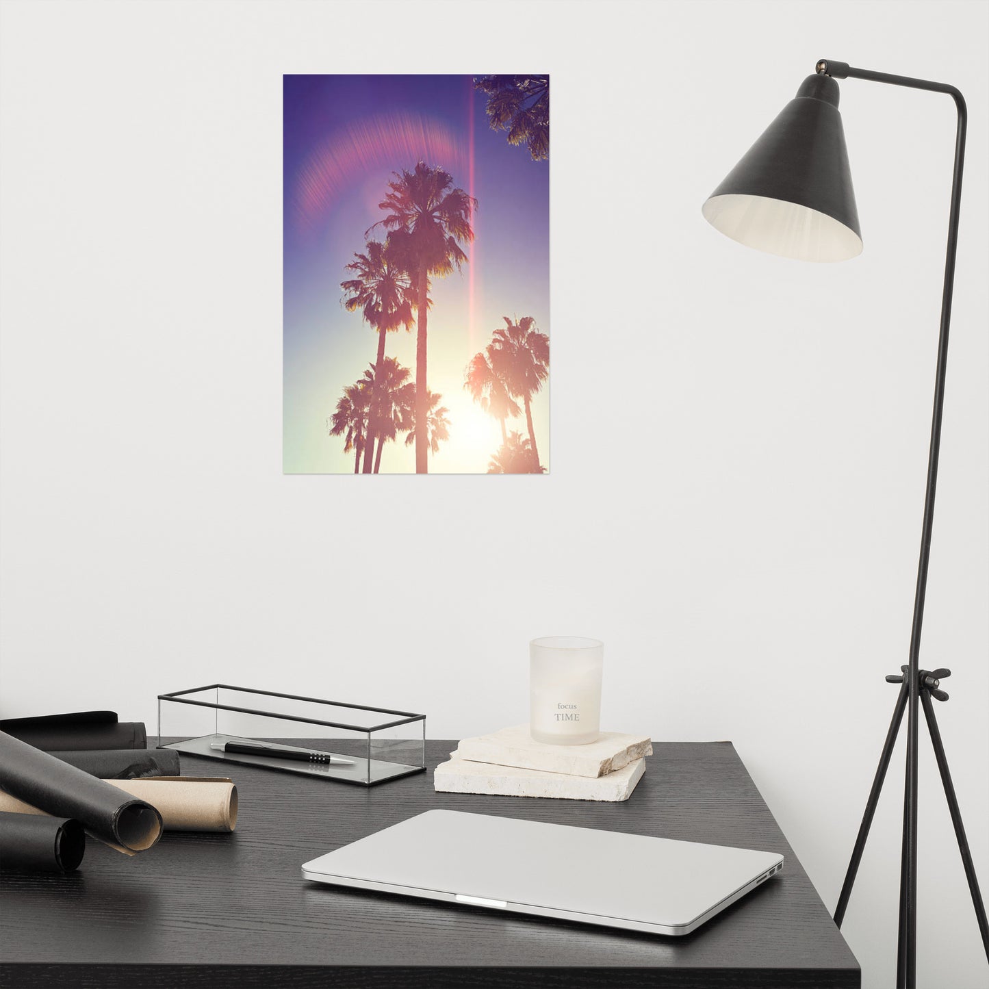 Retro Palm Trees Coastal Beach Botanical Nature Photograph Loose / Unframed Wall Art Print