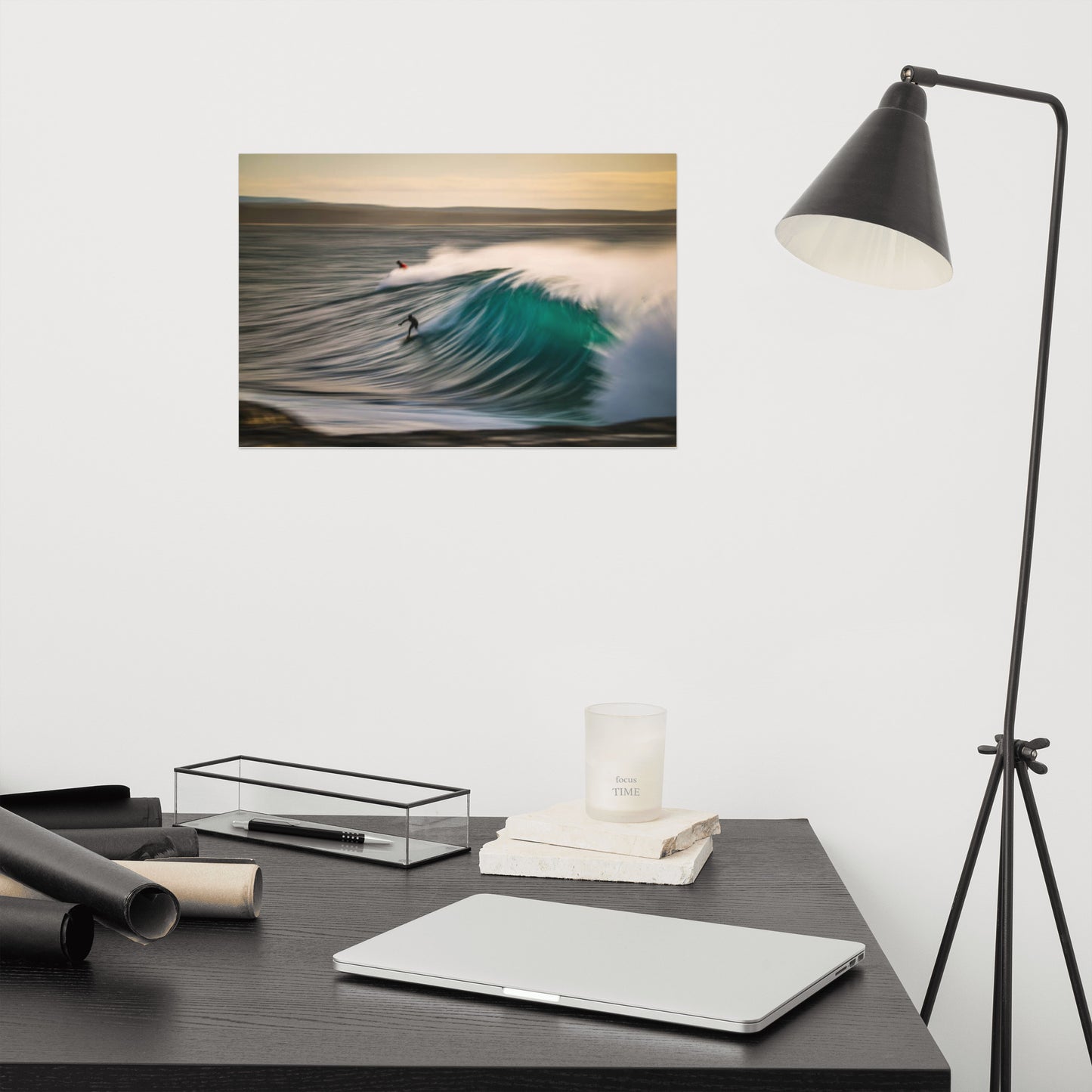 A Surfer's Dance with Light Lifestyle / Abstract / Landscape Photograph Loose Wall Art Print