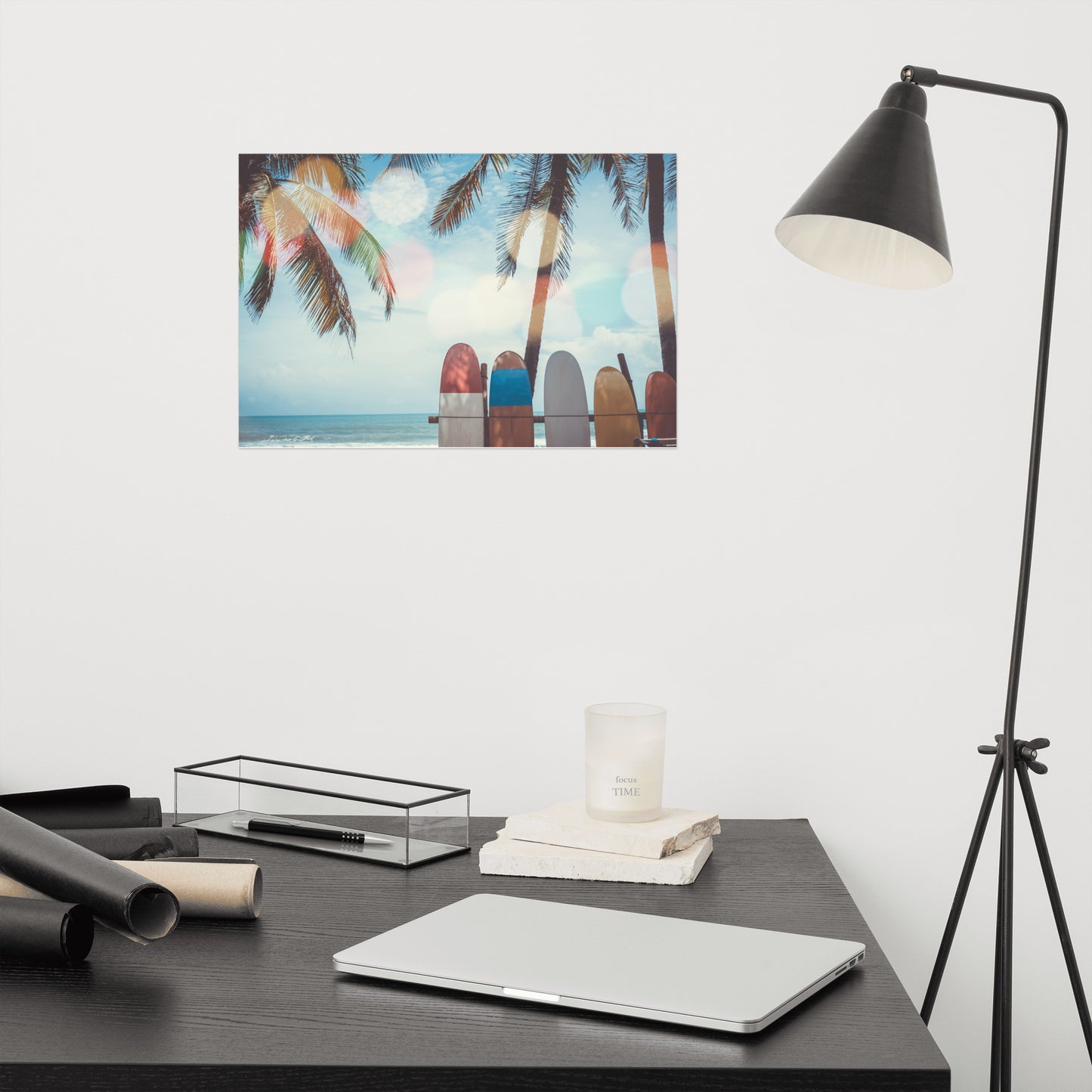 Surf Life Tropical Landscape Surfboard Scene Lifestyle Photograph Loose Wall Art Print