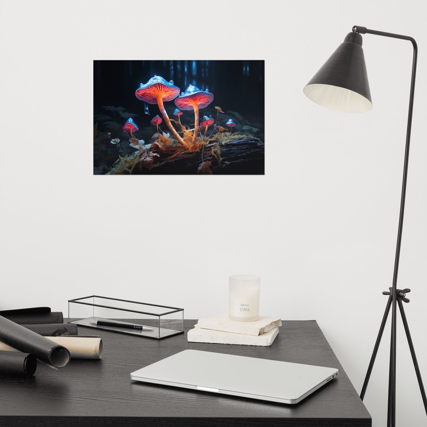 Minimalist Botanical Wall Art: "Mystical Mushrooms" Abstract / Modern Unframed Print