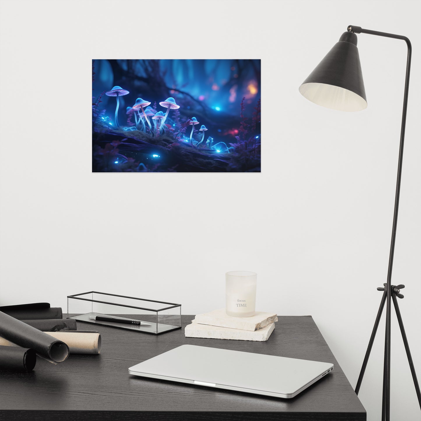 Modern Botanical Art Prints: "Forest of Illumination" Mushrooms - Abstract / Minimal - Unframed