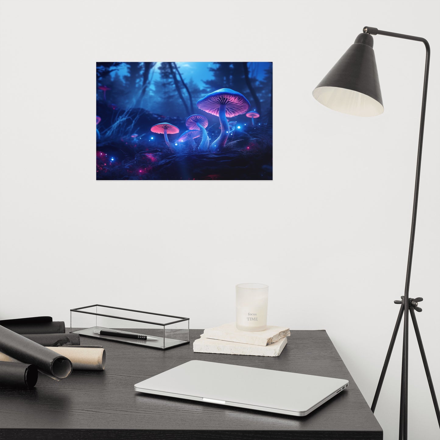 Amazing Surreal Art: "Nature's Nightlight Mushrooms" - Abstract / Minimal / Modern / Botanical Print