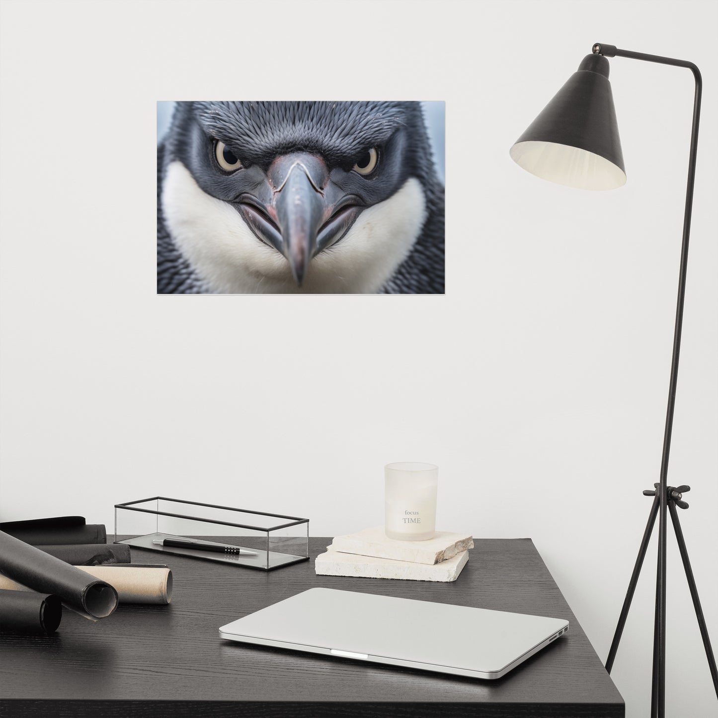 Antarctic Glare Penguin Photorealism - Digital Artwork Loose Print