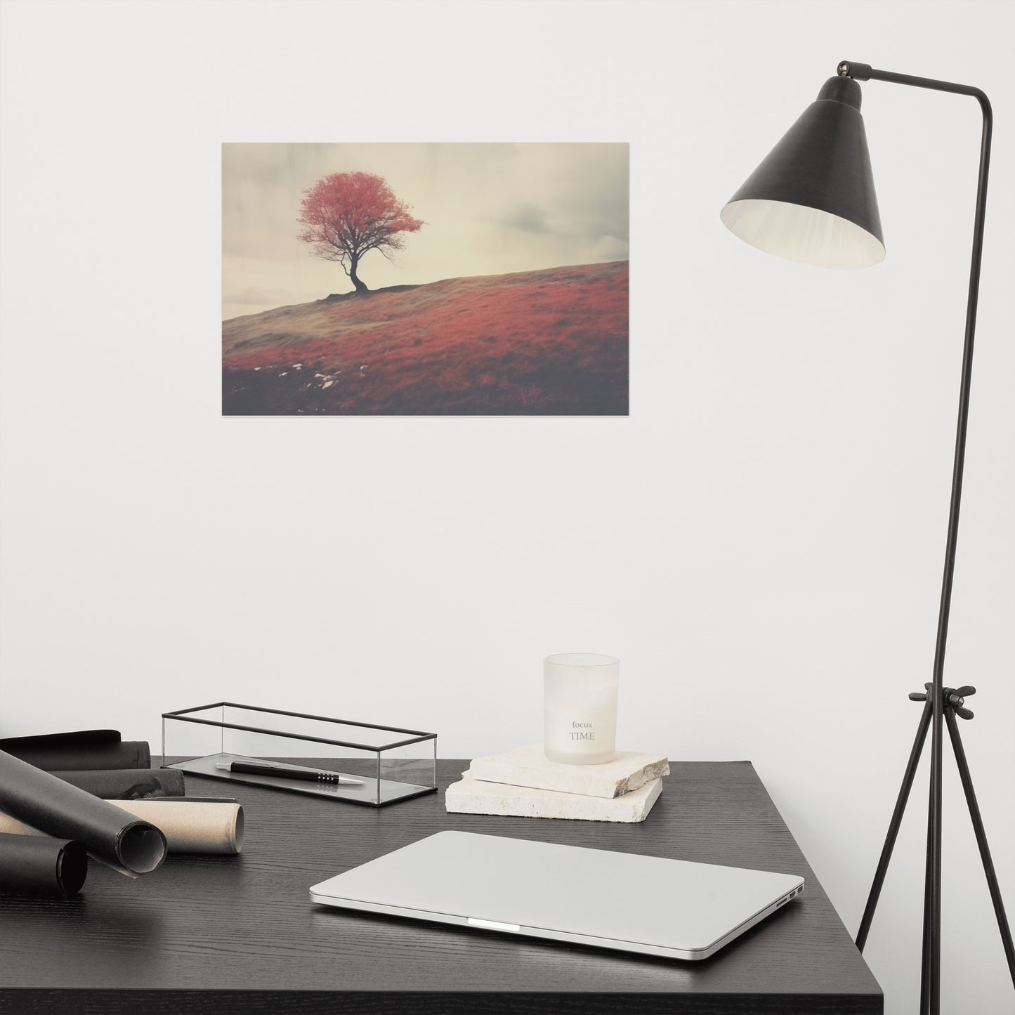 Autumn Solitude Minimal Botanical Retro Subdued Photorealism - Digital Artwork Loose Print