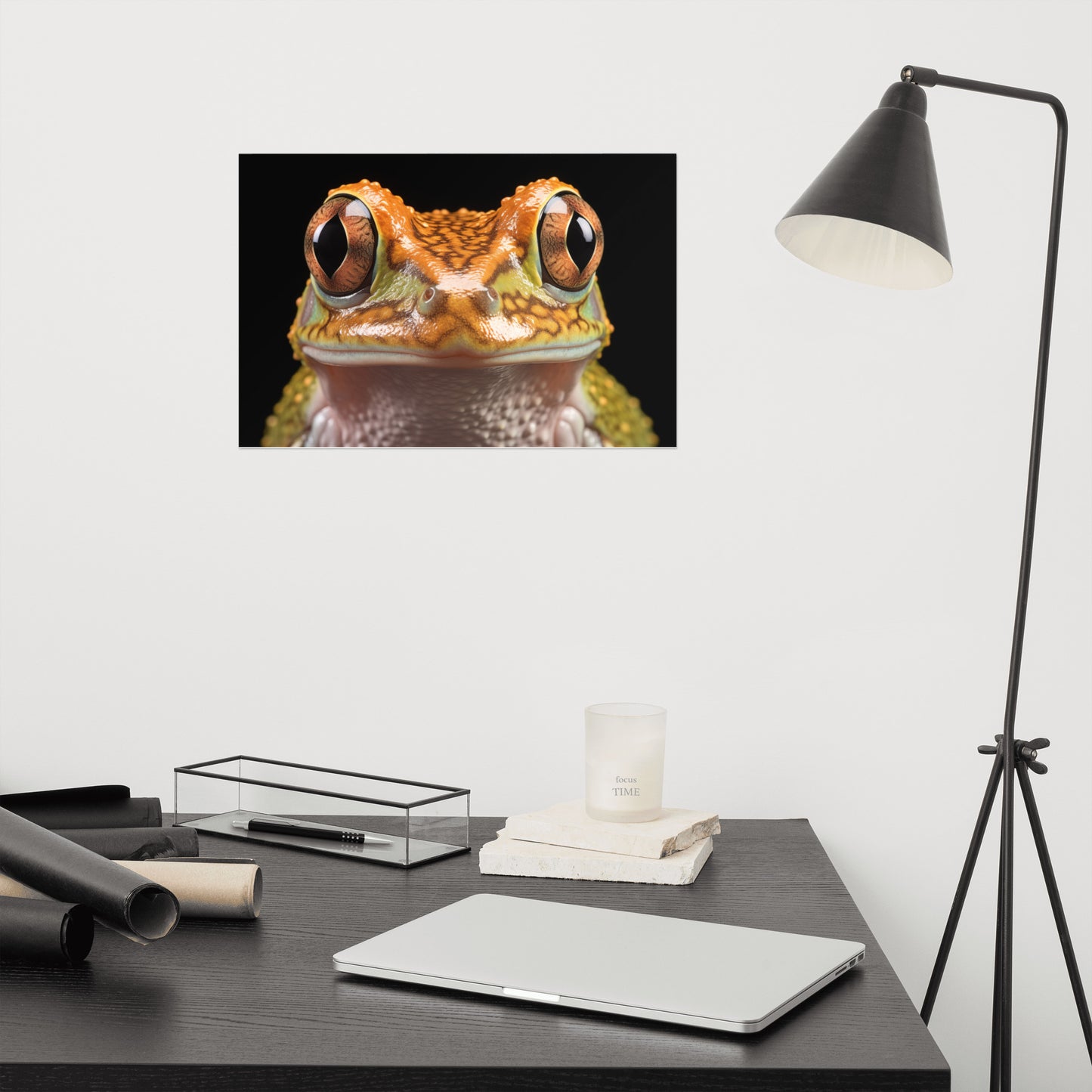 Beady-Eyed Beauty Hylidae Tree Frog Photorealism Painting - Digital Artwork Loose Art Print
