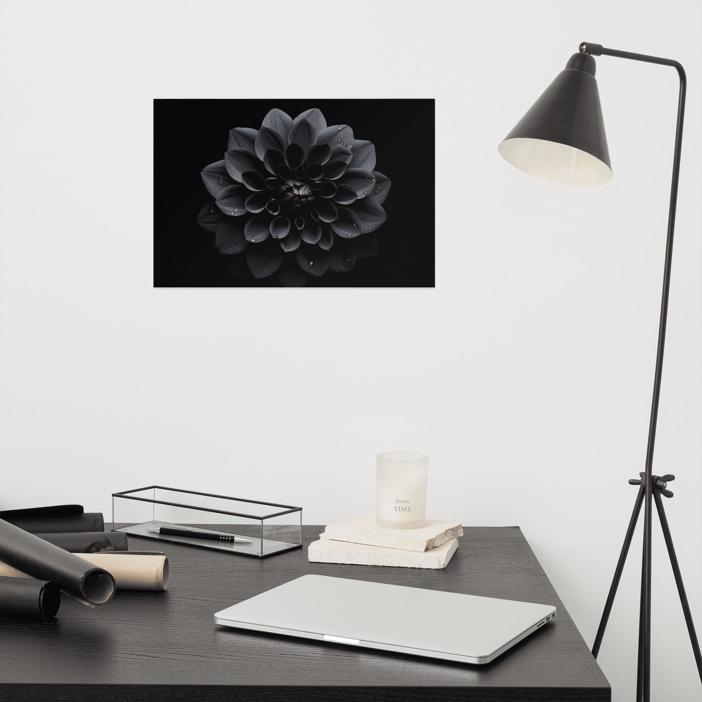 Black Beauty Black Flowers Photorealism Painting - Digital Artwork Loose Art Print