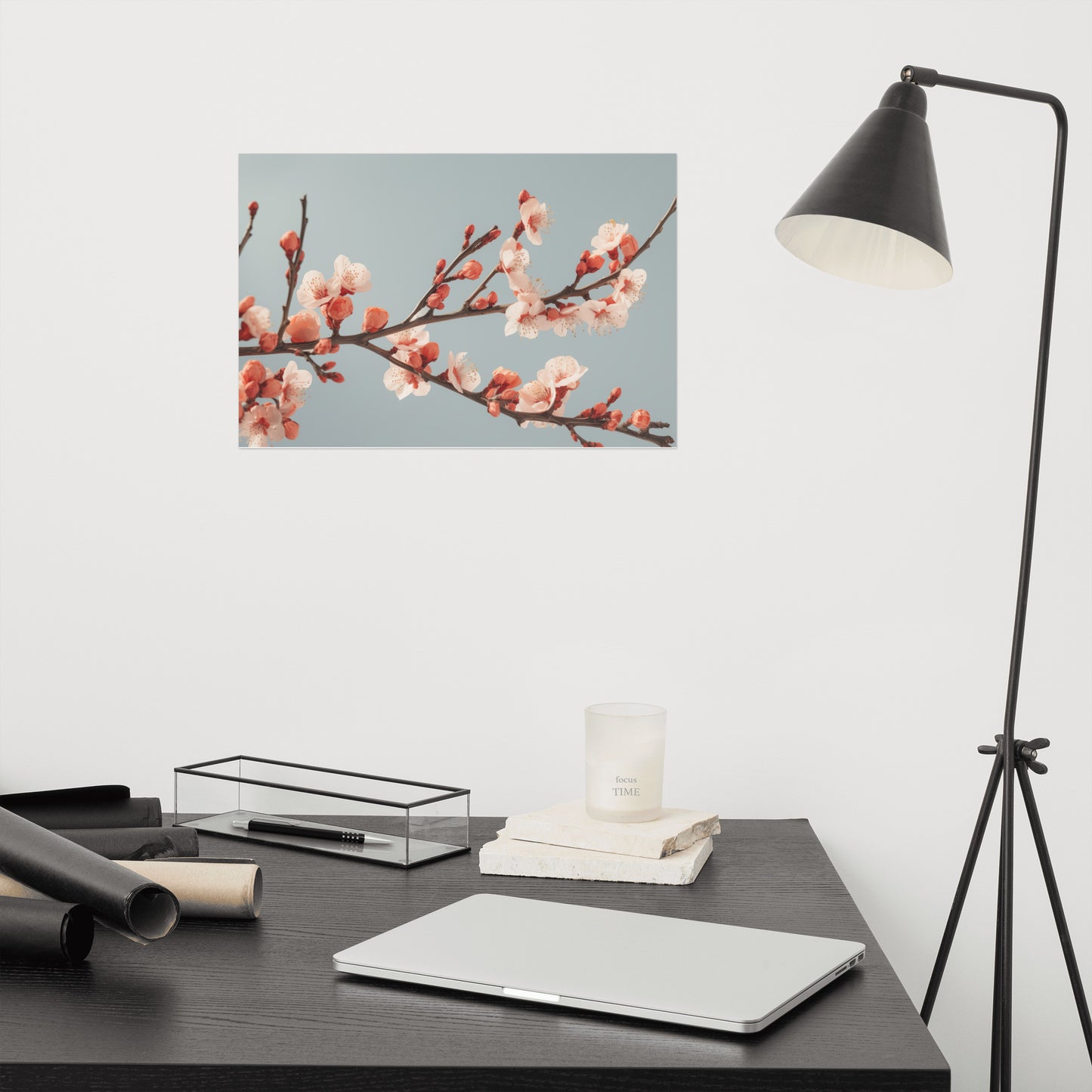 Botanical Whispers Apricot Blooms Peach Floral Photorealism Painting - Digital Artwork Loose Art Print