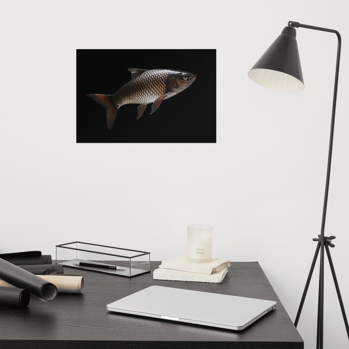 Scaled Silhouette Minimal Photorealism - Digital Artwork Loose Art Print