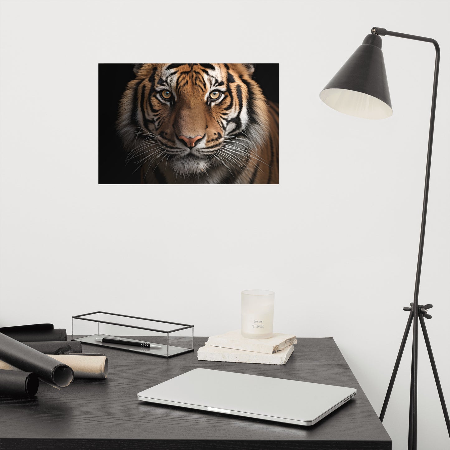 Silent Predator Tiger Photorealism - Digital Artwork Loose Art Print