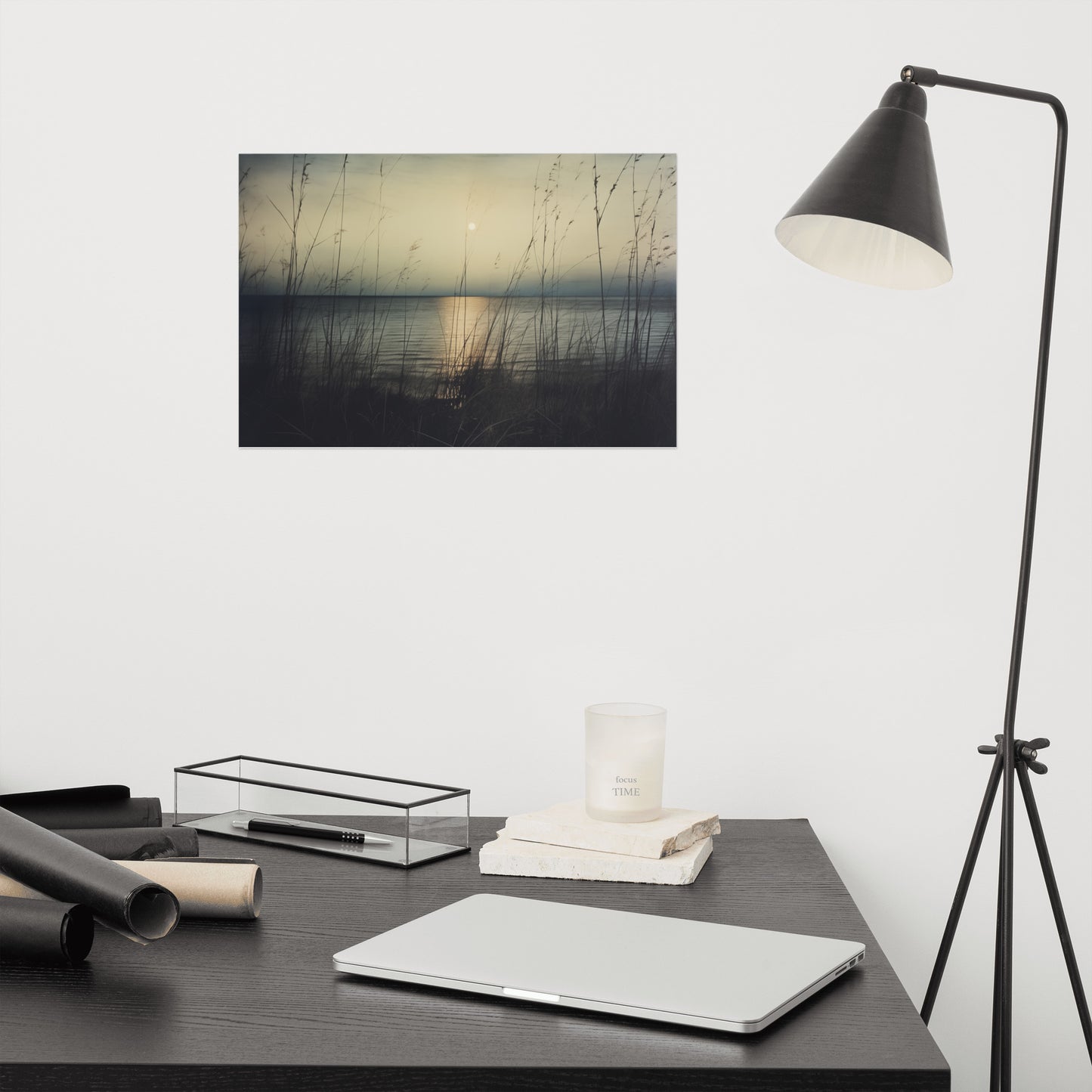 Vintage Coastal Dreams Subdued Retro Coastal Photorealism - Digital Artwork Loose Art Print