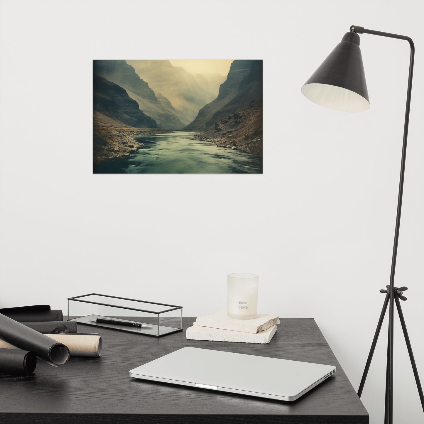 Whispers of Water Vintage Subdued Photorealism - Digital Artwork Loose Art Print