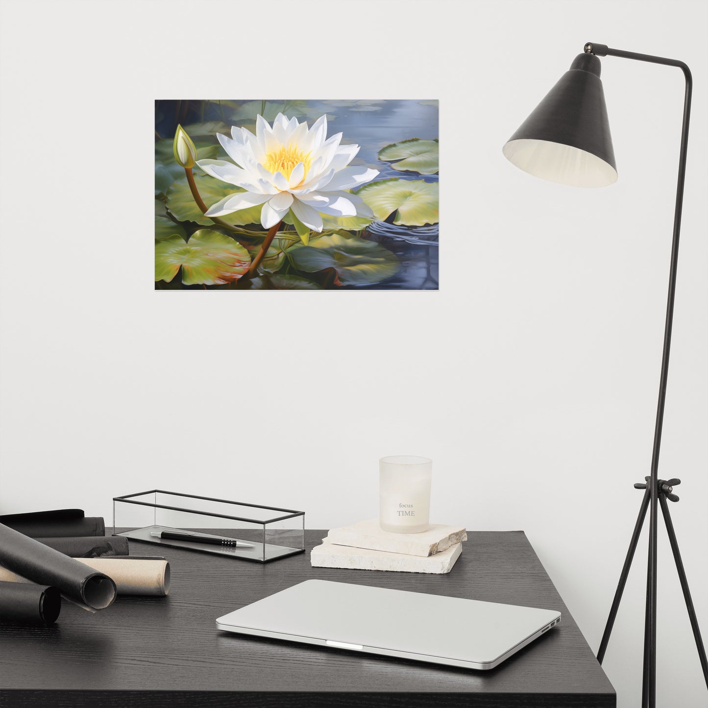 Whispers of the Water Lily Oil Painting - Digital Artwork Loose Art Print