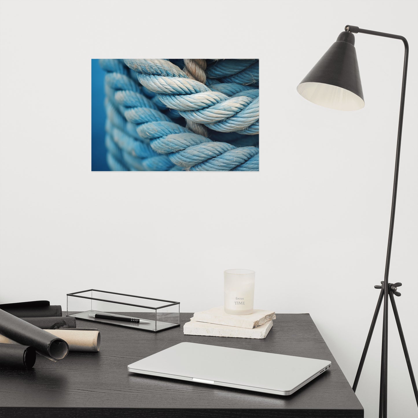 Woven Whispers Texture Ropes Photorealism - Digital Artwork Loose Art Print