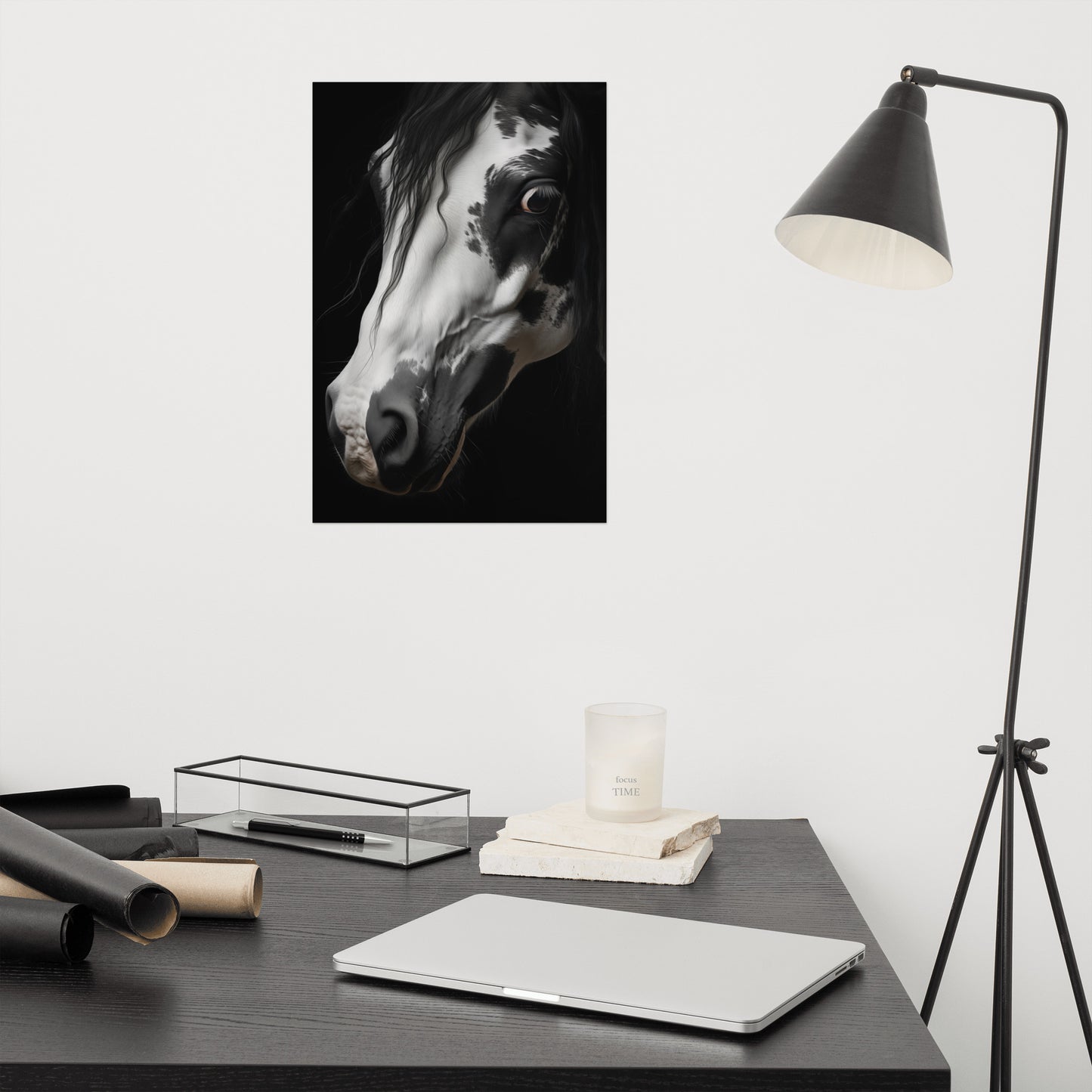 Stargazer Modern Horse Art Photorealism - Digital Artwork Loose Print