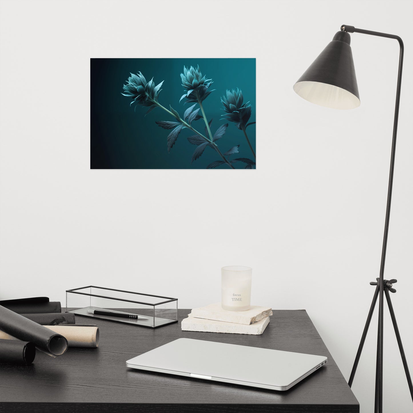 Aqua Ascent Realism Painting Digital Artwork Loose Art Print