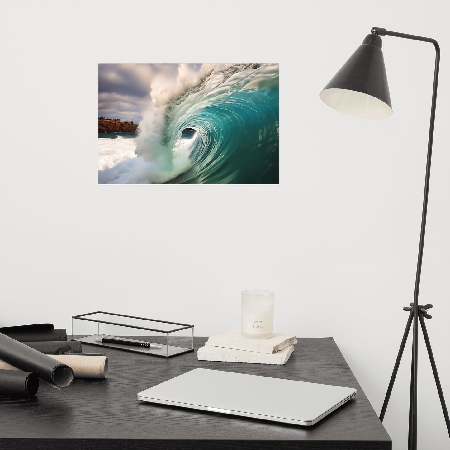 Aqua Embrace Realism Painting Digital Artwork Loose Art Print