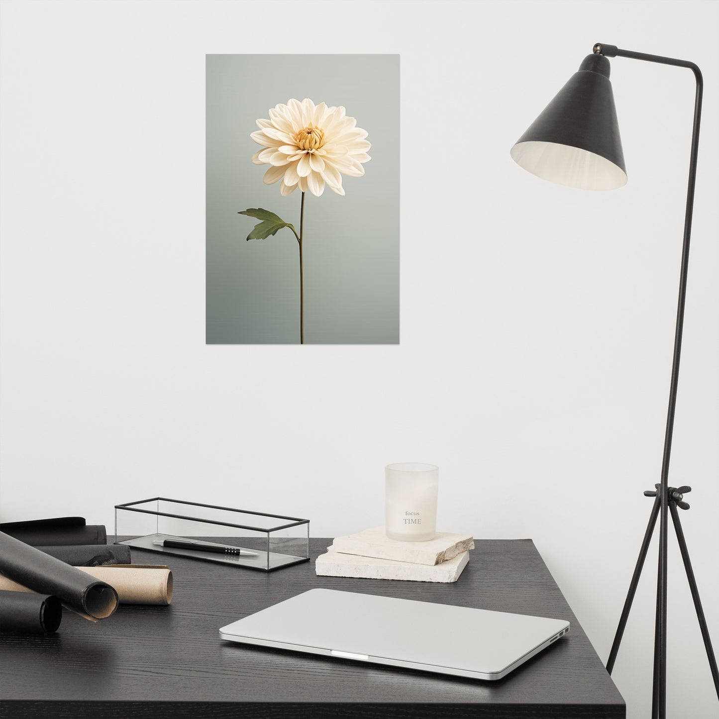 Blushing Bloom - Cream Color Realism Painting Digital Artwork Loose Art Print