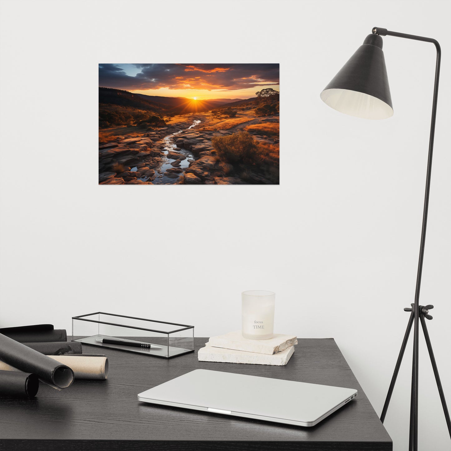 Canyon's Radiance Realism Painting Digital Artwork Loose Art Print