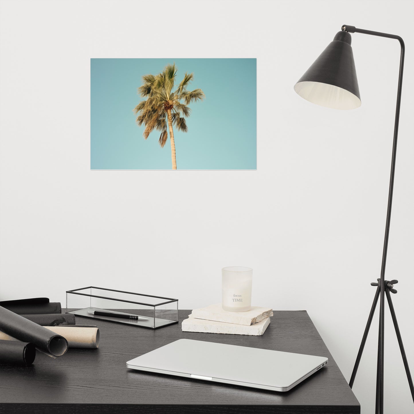 Vintage Palm Tree Retro Realism Painting Digital Artwork Loose Art Print