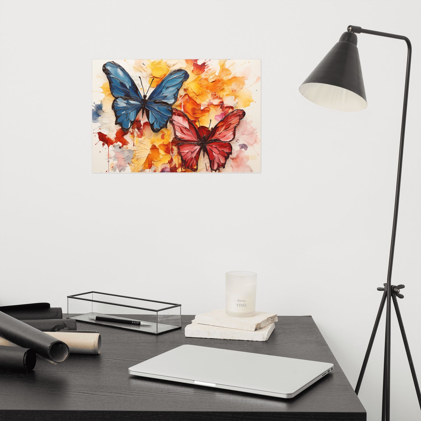 Butterflies in Bloom Painting Digital Artwork Loose Art Print