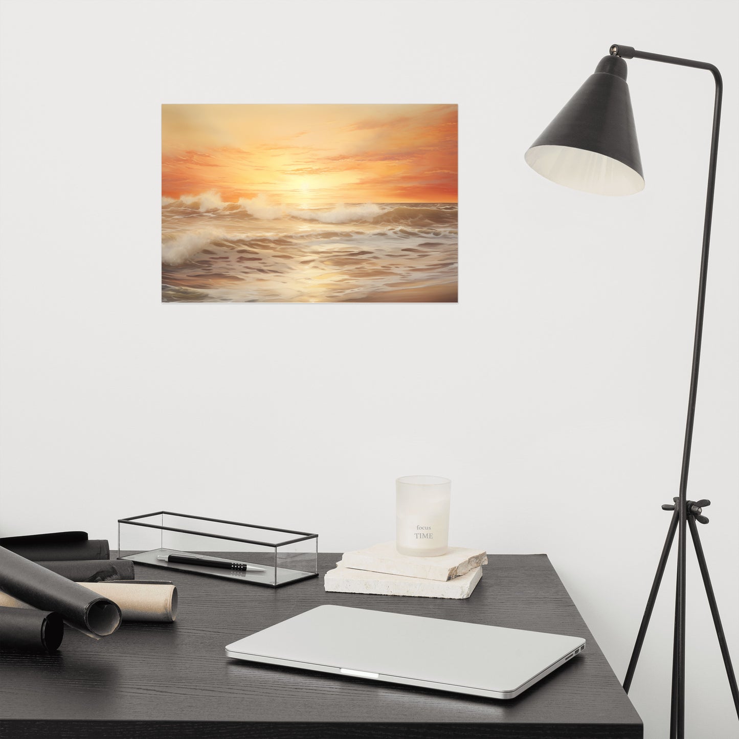 Whispering Tide Encaustic Painting Digital Artwork Loose Wall Art Print