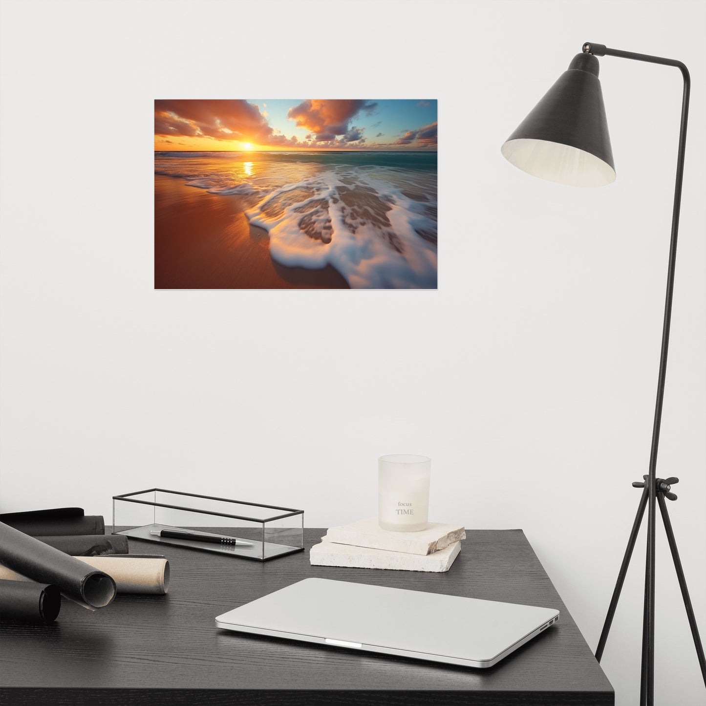 Whispering Waves Realism Painting Digital Artwork Loose Wall Art Print