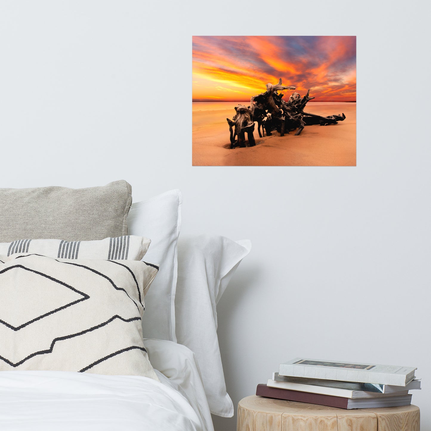 Dried Tree Roots and Sunrise Boneyard Beach Florida Loose Wall Art Print