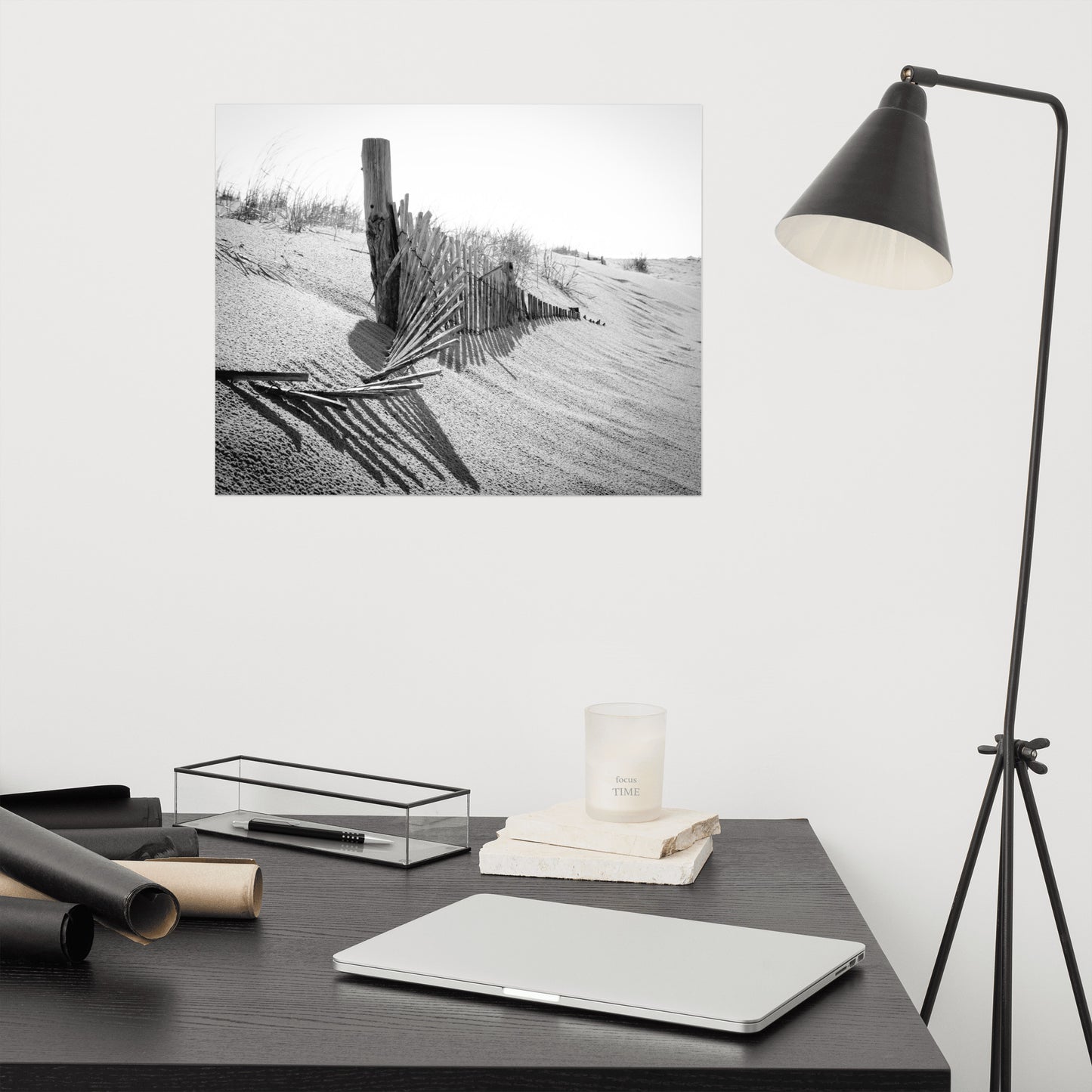 High Key Dunes Black and White Coastal Landscape Photo Loose Wall Art Prints
