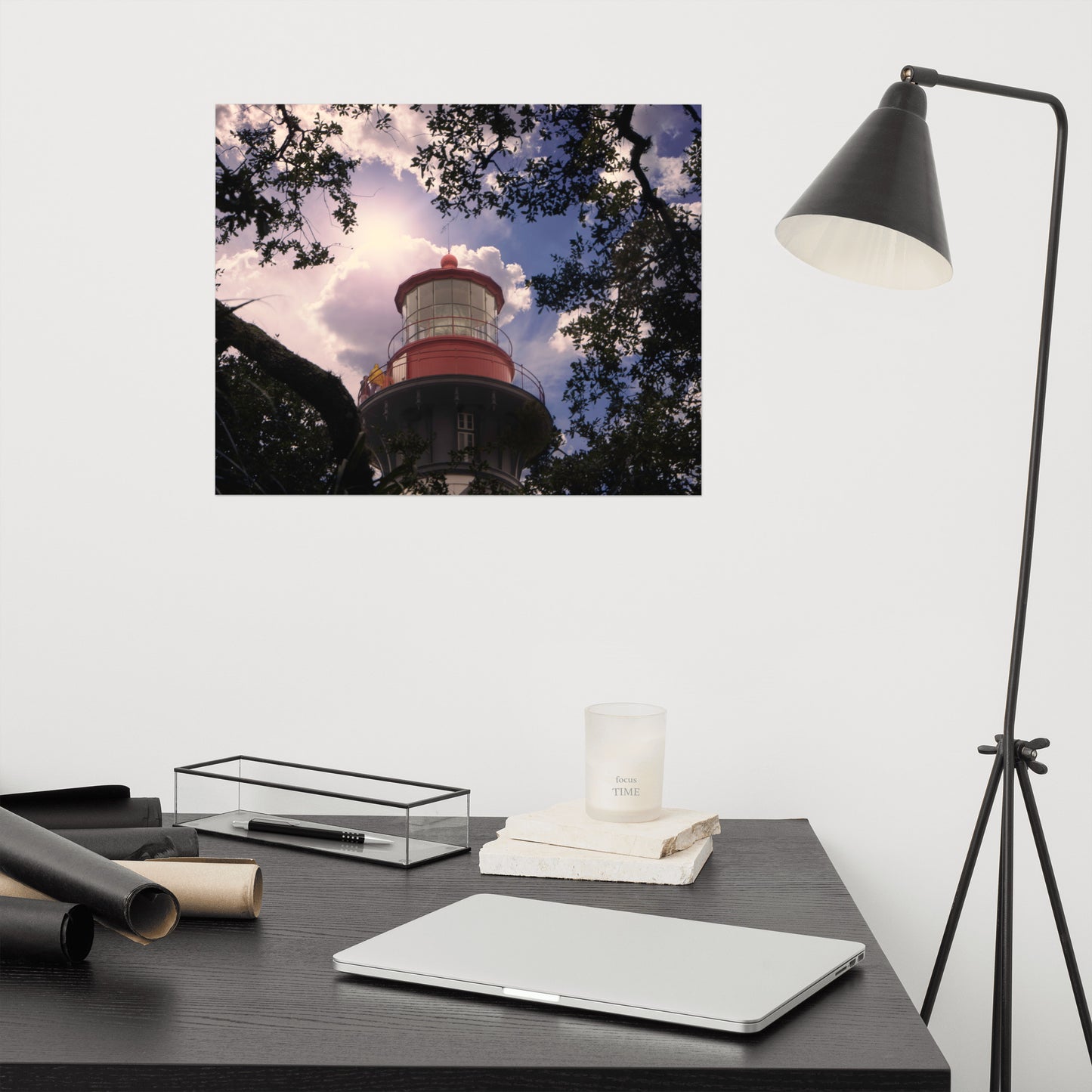 St. Augustine Lighthouse and Tree Architectural Nature Photograph Loose Wall Art Prints