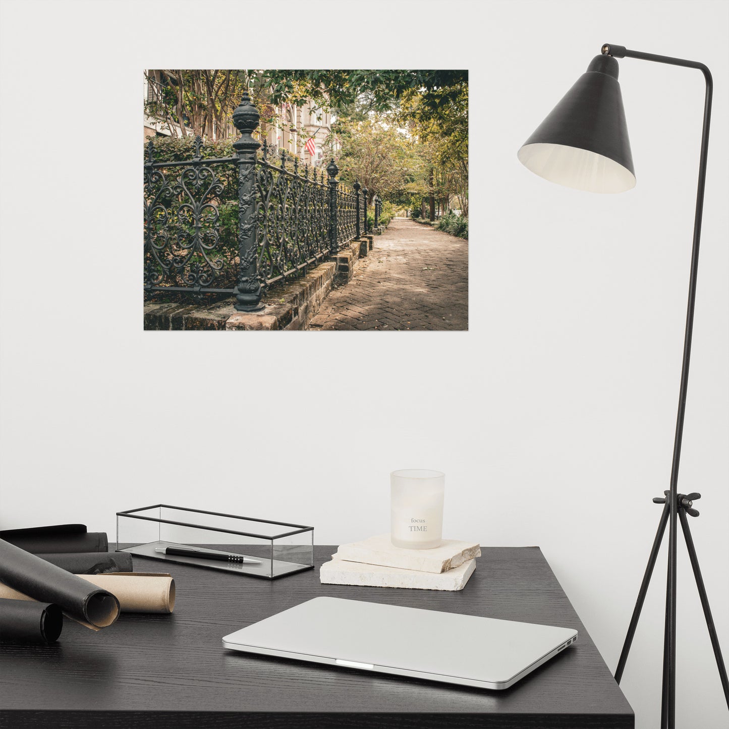 Old Wrought Iron Fence Savannah Ga 3 Architectural Photo Loose Wall Art Print