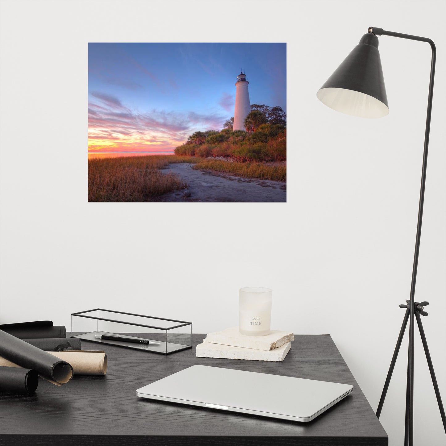 St. Marks Majesty A Beacon of Tranquility Lighthouse Architectural Coastal Beach Photograph Loose Wall Art print